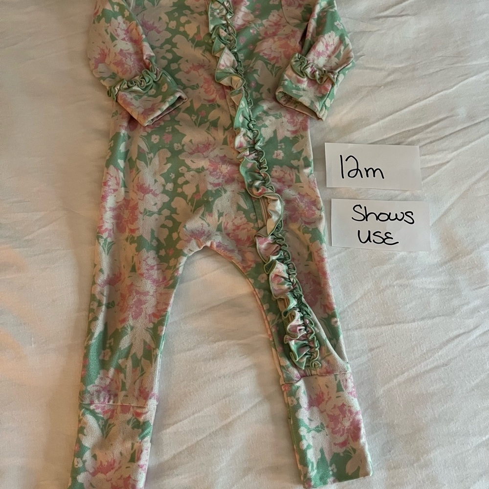 SweetHoney Green and Pink Floral One Piece